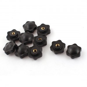10 Pcs 6mm Threaded Dia 32mm Star Head Dia Clamping Knob Grip Replacement