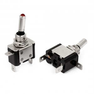 2 Pcs Car 12V 20A Red Illuminated Lamp SPST On/Off Toggle Switch