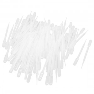 100 Pcs 3mL Capacity Clear Plastic Graduated Pipette Droppers for Laboratory