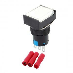 White Button Momentary Pushbutton Switch + 3 x Crimp Connectors