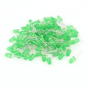 100 x Round 5mm Head LED Green Lamp Emitting Diodes
