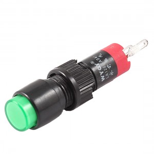 DC 24V SPST 2 Terminal Momentary Green Indicator Press Push Button Switch