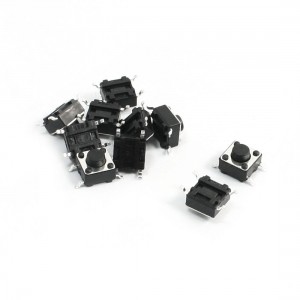 10Pcs 0.24" x 0.24" x 0.2" 4 Pins DIP PCB Mount Momentary Tact Switch