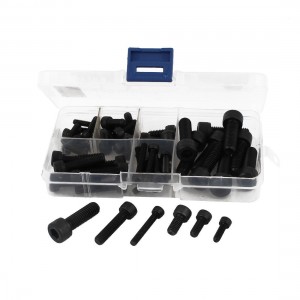 RC Airplane Aircraft Black Metal Hexagonal Socket Cap Head Screw Set 55 Pcs