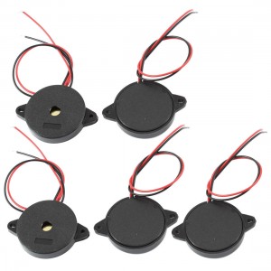 5 Pcs DC 1-30V 80dB Sound Electronic Buzzer Alarm Black 30 x 5mm