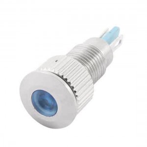 DC24V 8mm Dia Thread Stainless Steel Blue LED Signal Indicator Light Lamp