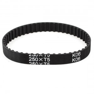 T5x250 50 Teeth 10mm Width Rubber Drying Machine Timing Belt Black