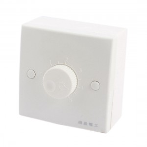 Wall Mounting Plastic Shell 5 Gear Rotary Knob Dimmer Switch White AC 200V-250V