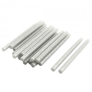 20 Pcs 7mm x 100mm Silver Tone Glitter Hot Melt Glue Stick Replacement
