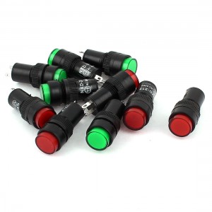 10 Pcs AC 220V 12mm Red Green Neon Indicator Light Pilot Signal Lamp