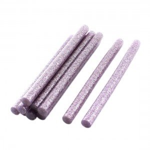 10Pcs 7mm Dia Light Purple Glitter Hot Melt Glue Adhesive Stick 100mm Length