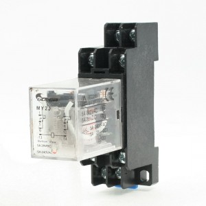 MY2J AC 110V Coil General Purpose Relay DPDT 8 Pin 5A 240VAC/28VDC w Socket Base