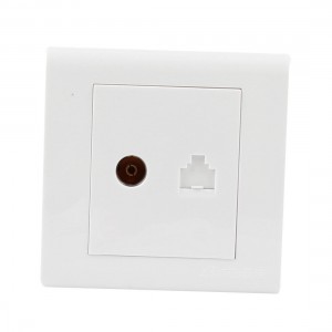 Square Plastic Shell TV Computer Network Socket Wall Mount Plate