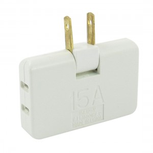 US Plug Rotation Triporate Power Plug Socket AC 125V 15A 1500W White