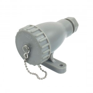 125VAC 10A 2P Outdoor Mounted CZF2-3B Marine Socket Gray w Cover