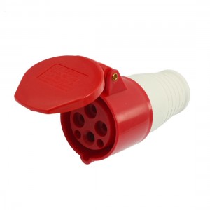Waterproof IEC309-2 3P+E Industrial Connector Red White AC 380-415V 16A