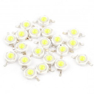 20 Pcs Pure White Light SMD LED Bead Chip Bulb Lamp 3.0-3.6V 350mA 1W 90LM