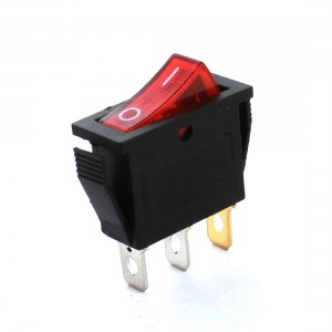 AC 250V 15A AC125V 20A SPST ON/OFF 3 Pin Red Lamp Rectangle Rocker Switch