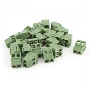 20 x 2pin 5mm 2position Screw PCB Terminal Block Connector Green 300V 10A