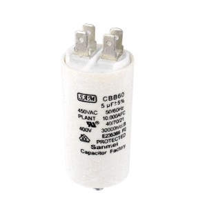 AC 450V 5uF 5% Tolerance Polypropylene Film Machine Motor Run Capacitor CBB60