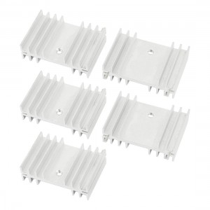 5 x Silver Tone Aluminum Heat Sink 36x25x11mm for MOSFET Transistors