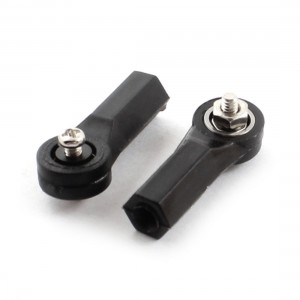 2Pcs RC Plane Spare Parts Push Rod End Bearing Link 2.5x5.5x22mm Black