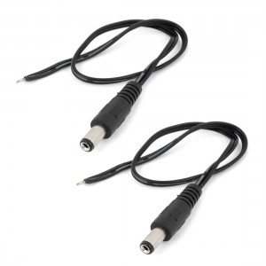 2Pcs 5.5x2.1mm DC Power Male Plug Cable Cord Wire 13" for CCTV Camera