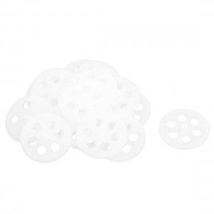 20 Pieces White Plastic Electric Model Hollow Out Gears 21mm Dia