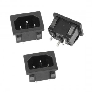 3 Pcs Panel Mounted IEC320 C14 Power Plug Socket Adapter AC 250V 10A