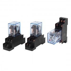 3 x AC 110V-120V 5A Coil DPDT 35mm DIN Rail Electromagnetic Power Relay + Socket