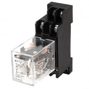 AC 6V Coil 8Pin DIN Rail Electromagnetic Power Relay MY2J w Base