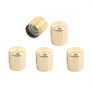 5PCS Gold Tone Volume Control Rotary Knobs for 6mm Knurled Shaft Potentiometer