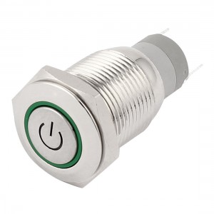 Green Angel Eye LED SPDT Momentary Metal Power Push Button Switch 16mm Thread