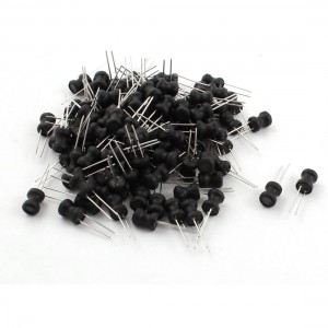 100Pcs 1mH 350mA 6x8mm 10% Tolerance Shielded Radial Lead Inductor Black