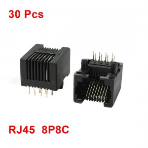 Plastic Shell RJ45 Modular Network PCB Jack LAN Connector 30Pcs