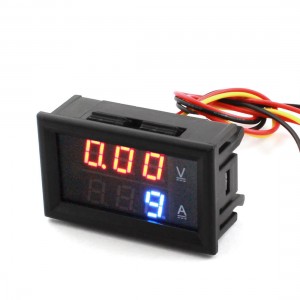LED Red Blue Display Digit Ampere Voltage Measurement Meter DC 0-100V 100A