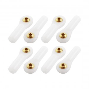 8Pcs 2X27X3mm Rod End Metal Ball Head Buckle Joints White for RC Climbing Car