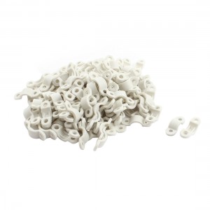 130Pcs 2 x 3.5mm White Plastic Cable Clamp Wire Harness Clip Fastener