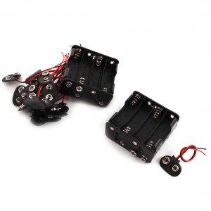 20Pcs 9V Battery Clip Connector Lead + 2pcs 8 x 1.5V AA Battery Holder Case