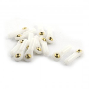 12Pcs 2X27X3mm Rod End Metal Ball Head Buckle Joints White for RC Climbing Car