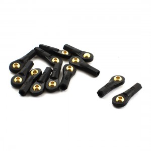 12Pcs 2.5X27X3mm Rod End Metal Ball Head Buckle Joints Black for RC Climbing Car