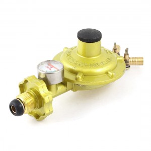 1 Inlet 2 Outlet LGP Gas Gauge Pressure Regulator Valve Yellow