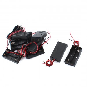 10pcs Black Plastic Battery Holders Cases Boxes for 2 x 1.5V AA Batteries
