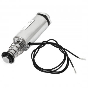 DC 24V 16mm Pull Type Tubular Solenoid Electromagnet w Spring Return