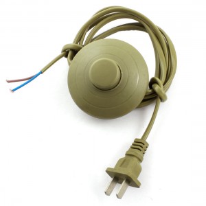 Brown Round AC 125V 3A AC 250V 6A US Plug Step On Foot Switch 1.8M