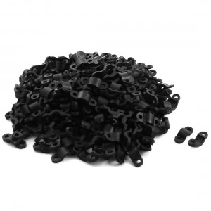 300 x Black Plastic Cable Clamp Wire Tie Mount Screws Fixed Base 3.5mm