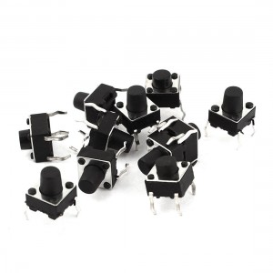 10 Pcs 6 x 6 x 4mm Momentary 4Pin DIP Micro PCB Round Button Tact Switch