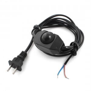 1.8M Black Lamp Power Cord Swivel Dimmer Dimming Switch AC 250V/110V US Plug
