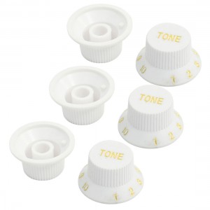 6 Pcs White Insulated Guitar CD Volume Tone Control Volume Knobs