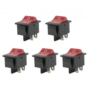 AC 15A 250V 20A 125V 4 Pin DPST ON-OFF Snap In Rocker Boat Switch 5PCS